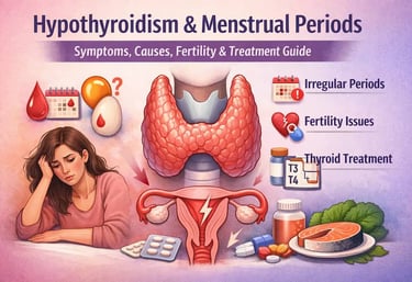 Illustration showing how hypothyroidism affects menstrual periods