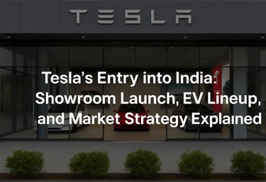 Tesla showroom launch in Mumbai showcasing electric vehicles in India