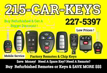 215 car keys. Local philly locksmith