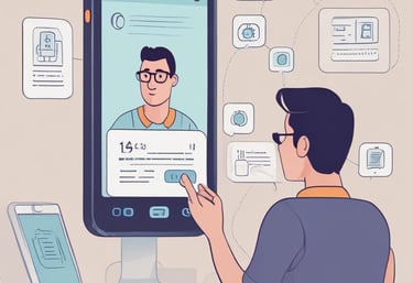 A computer screen displaying a webpage about ChatGPT, focusing on optimizing language models for dialogue. The webpage has text describing the model and includes the OpenAI logo. The background is green with some purple graphical elements on the side.