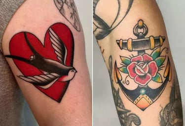 Style tatouage Old School couleurs vives - tatoueur Genève Inka Art Tattoo