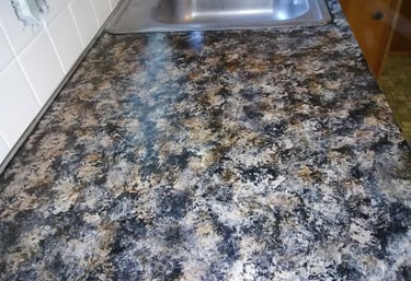 CUSTOM PAINTED FAUX GRANITE COUNTERTOP