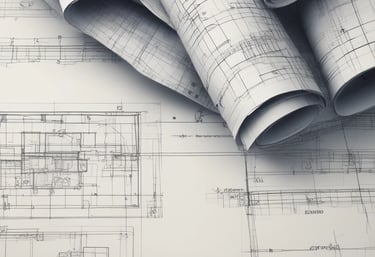 Technical drawing on white paper with detailed design layout, including geometric shapes and numbers, showing part of a mechanical structure. The design has annotations and measurements. The logo of 'SAGA Robotics' appears prominently on the lower right corner of the paper.