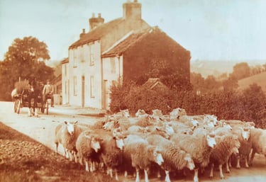 An old photograph of the Board House in Langtift