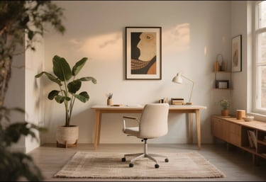 Decorative Touches in a Minimal Office