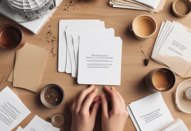 Warm, organic styled workspace with beige and terracotta tones, showing a relaxed entrepreneur using a laptop.