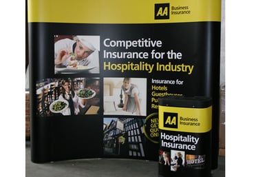 3 by 3  curved format pop up stand