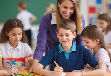 A diverse group of teachers engaging in a training session with notebooks and laptops.