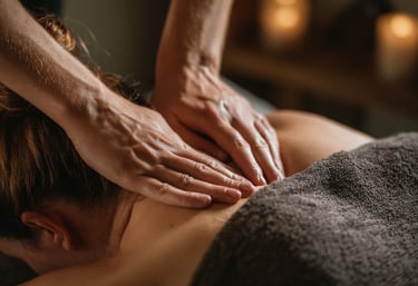 une personne se faisant masser