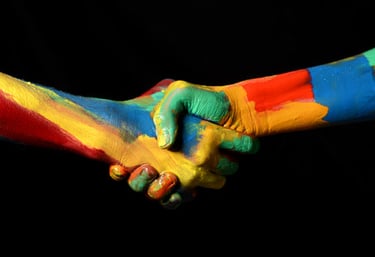 Bankeaz | Fairness for all | A colorful handshake