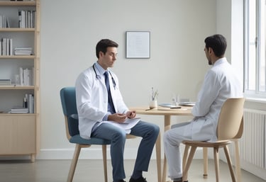 médico e paciente durante consulta médica no consultório médico