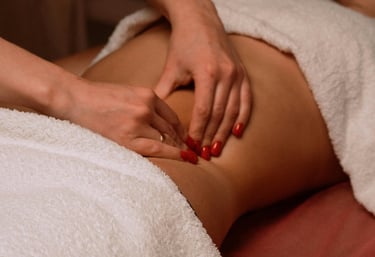 a woman getting a massage at a spa