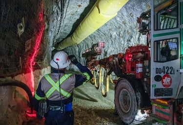 Redpath drill rig in mine