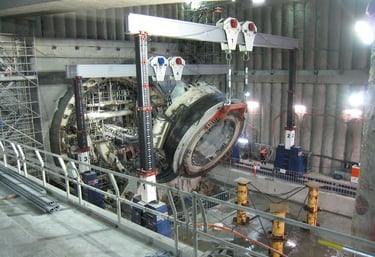 Turning of main drive during TBM disassembly on Legacy Way