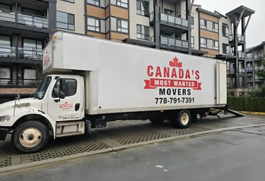 Canadas most wanted movers parked in Langley set up for a residential move