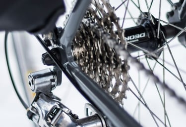 bicycle rear wheel with gearing