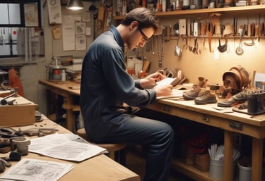 blue Bosch chainsaw on table