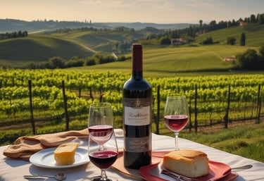 A picturesque landscape of the Alessandria countryside.