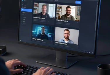 Students engaging with AI concepts on laptops in a bright classroom setting.