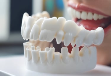 A skilled technician carefully inspecting a detailed architectural 3D printed model on a workstation.