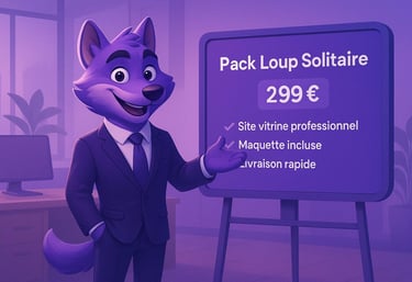 Pack loup Solitaire Alpha Digital - création de site internet à 299 €