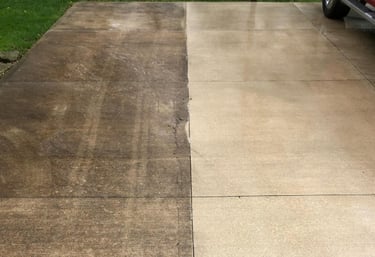 pressure washing of a parking lot