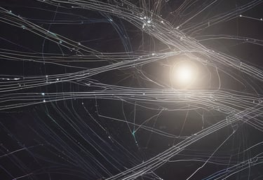 Minimalist dark-themed illustration of a futuristic key unlocking a cosmic gateway.