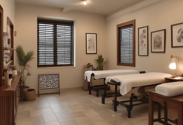 A peaceful yoga session in a tranquil setting.