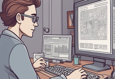 unknown persons using computer indoors