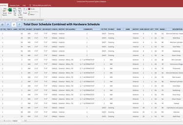 Our CPS software combines the Door and Hardware Schedules from division eight.