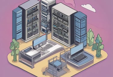 A secure server room with advanced technology for tax software hosting.