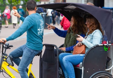 dutch ladies on bike taxi tour