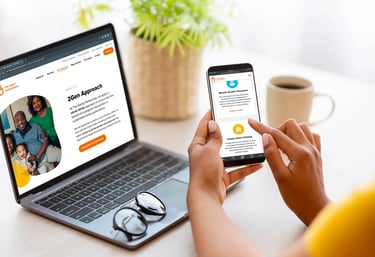 Website mockup on phone and laptop.
