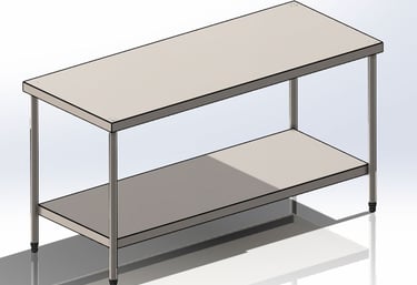 Mesa Lisa Aço Inox