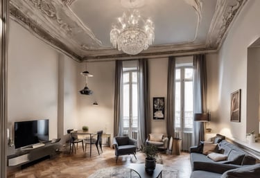 a tall building with balconies and balconies on the top of it