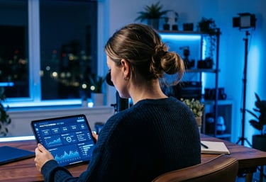 creator analyzing her account's performance