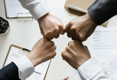 four founders fistbumping at company creation