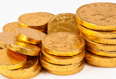 gold coins in stack