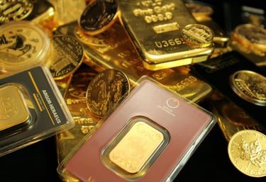 gold bars and coins representing long term potential of gold ira for retirement