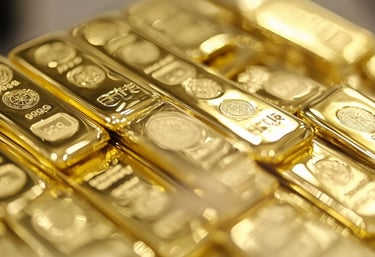 stacks of quality gold bullion bars