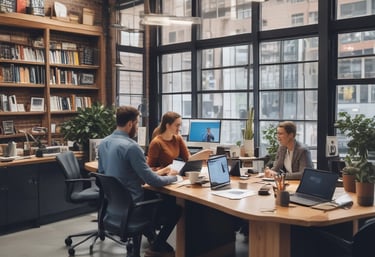 A graphic showing growth in sales and productivity.