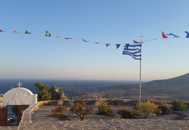 Panoramic view from Agios Antonios monastery in Marpissa, Paros
