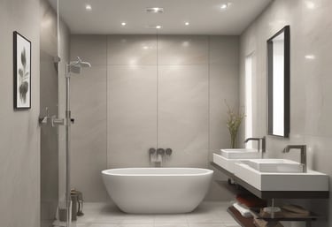 A modern interior space with a long hallway and sleek design. Wooden paneling forms a partition with overhead pendant lights casting a warm glow. The walls and ceiling feature a light wood finish, enhancing the minimalist aesthetic. The floor is made of polished tiles, contributing to the clean and contemporary look.