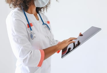 doctor holding an ipad