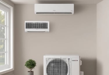 A technician installing an air conditioning unit.