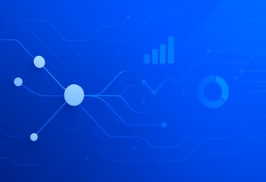 blue background with charts