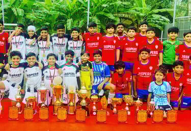 football coaching camp kids in soccerptich edappally turf