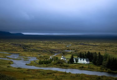 A scenic view of Þingvellir National Park