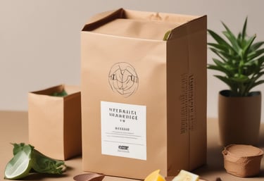 Various jars and recyclable packaging are arranged neatly, featuring a product labeled 'Cake Vaisselle Waschcake'. These are eco-friendly cleaning products displayed on a shelf, with a focus on sustainability and aesthetics. A pink container and a yellow jar are visible among the items.