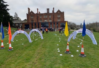 an outdoor drone flying course